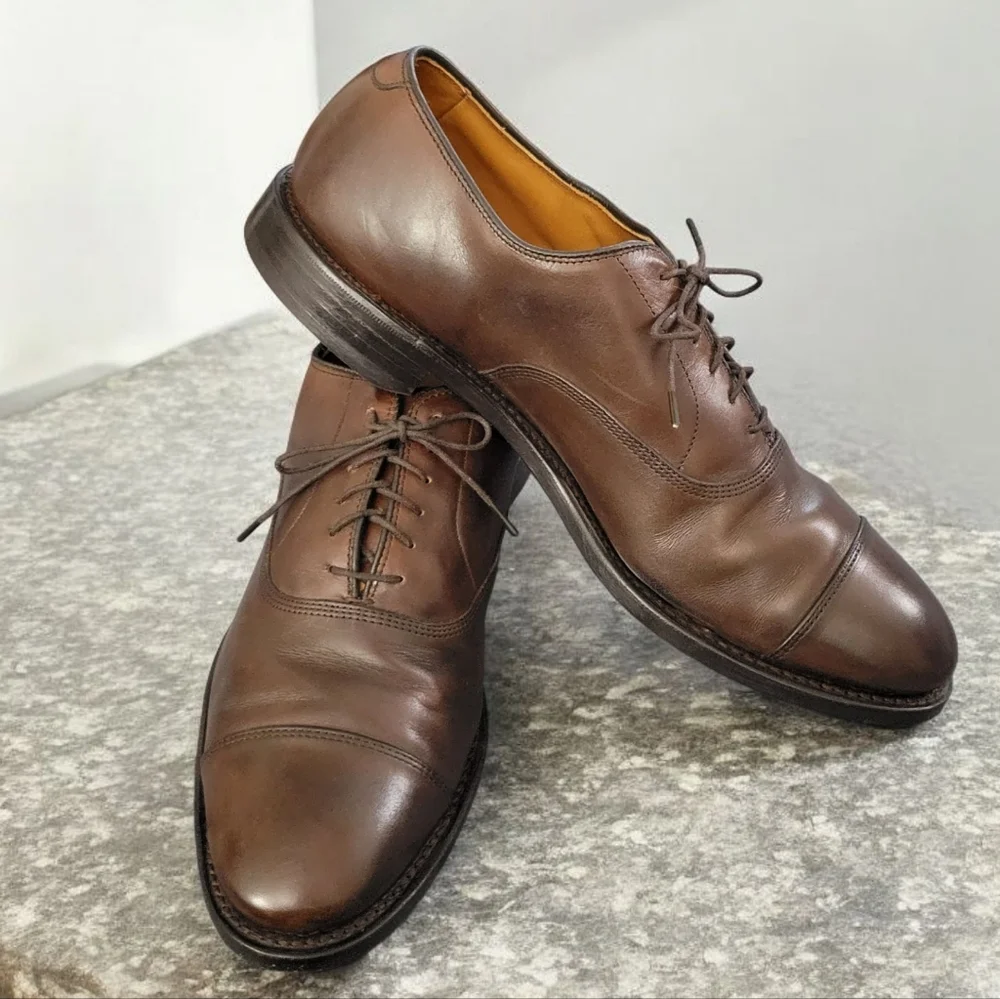 Allen Edmonds Dark Brown Leather Oxfords Size 9.5